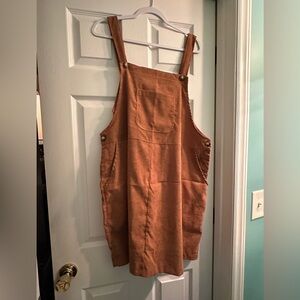 Brown/Camel color Corduroy Overall Dress